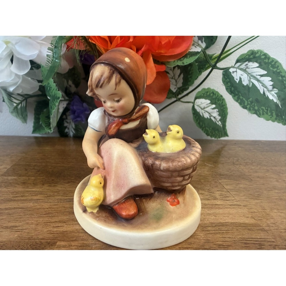 Vintage Goebel Hummel Chick‎ Girl Figurine Germany Porcelain MCM Decor Gift
